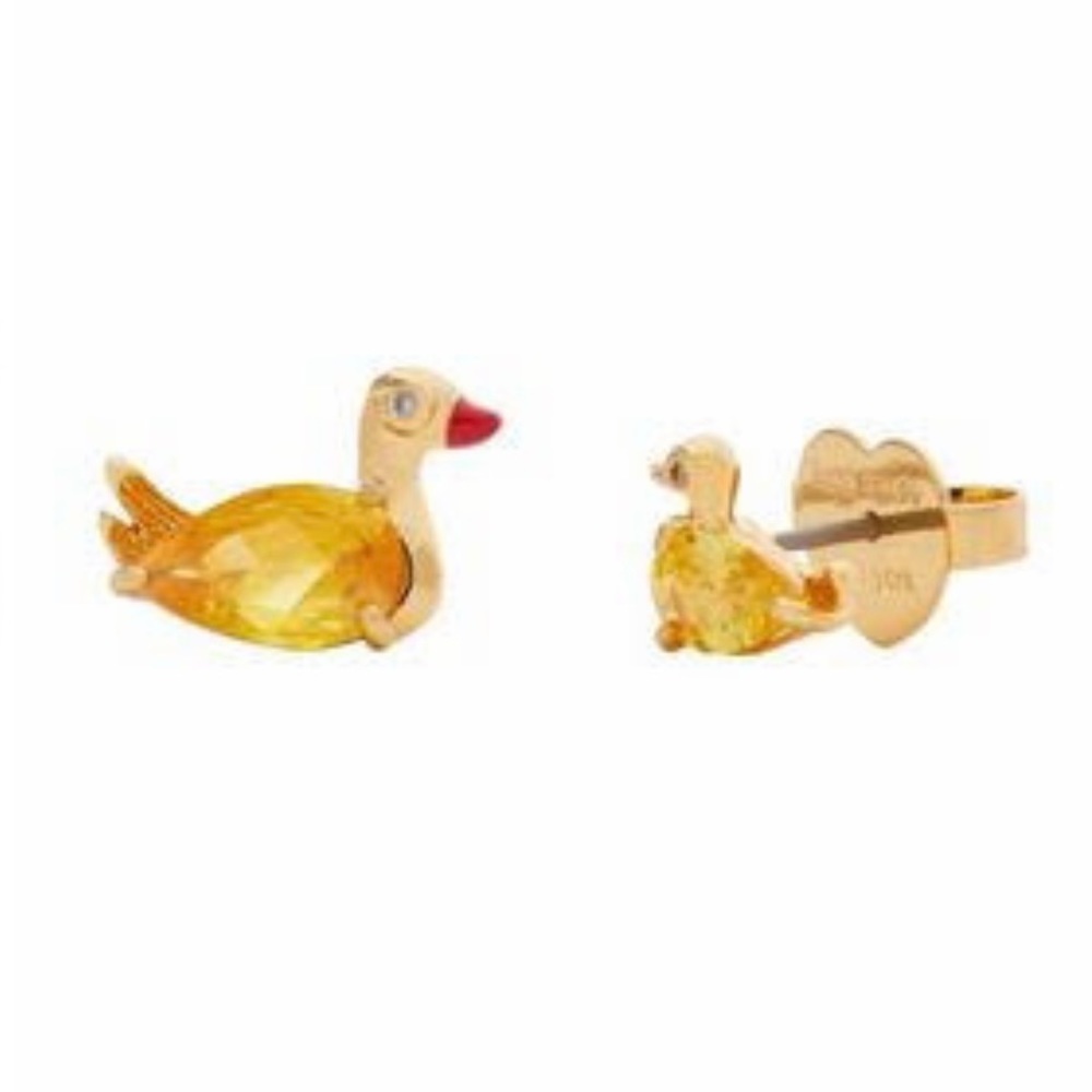 $48 Kate Spade Love you, Mom Duck Asymmetrical Stud Earrings
